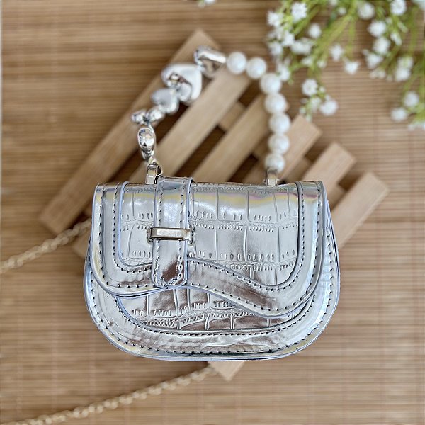 Bolsa Blogueirinha Alça Chaveiro Prata