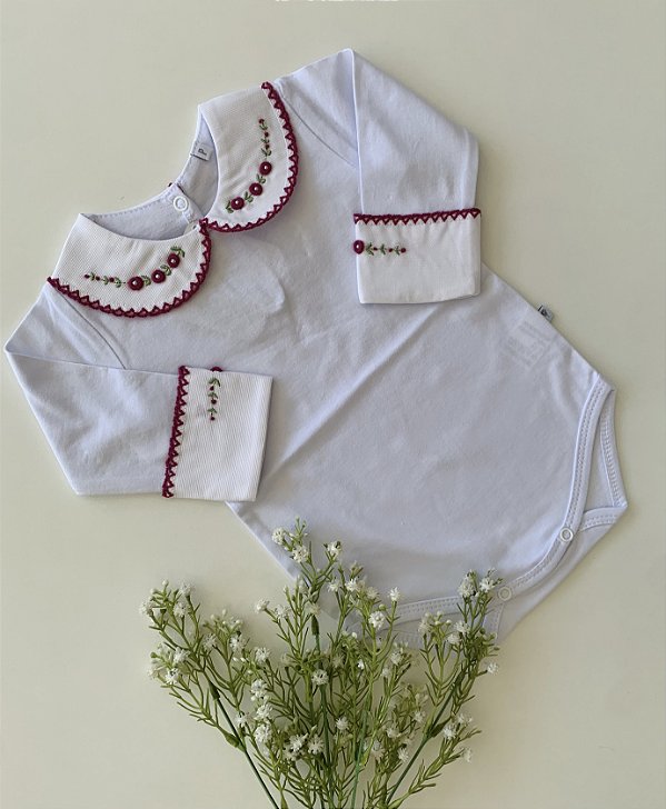 Body de Luxo Rococo c/ Punho Fucsia