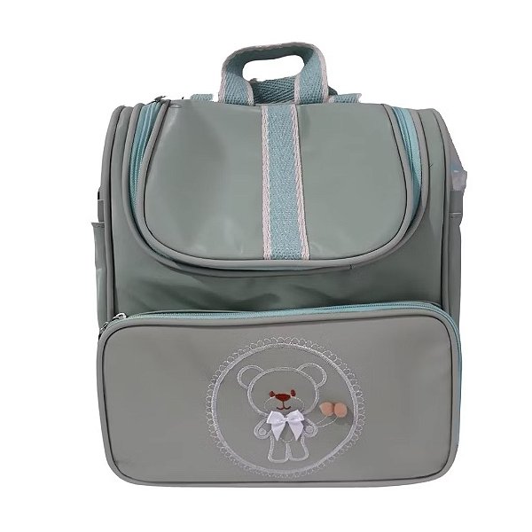 Mochila Urso Multifuncional Unissex Verde Bebê