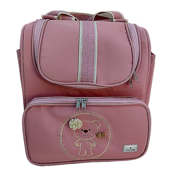 Mochila Urso Multifuncional Rosa
