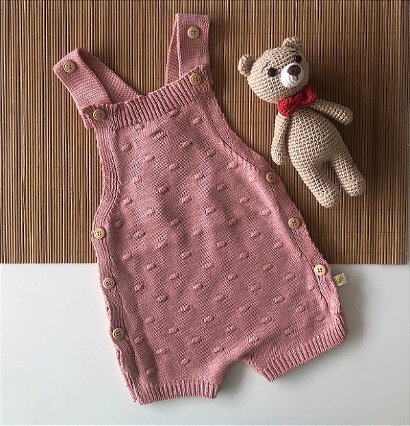 Romper Tricô Pipoca Rose