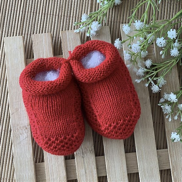 Sapatinho de Tricô Unissex Vermelho