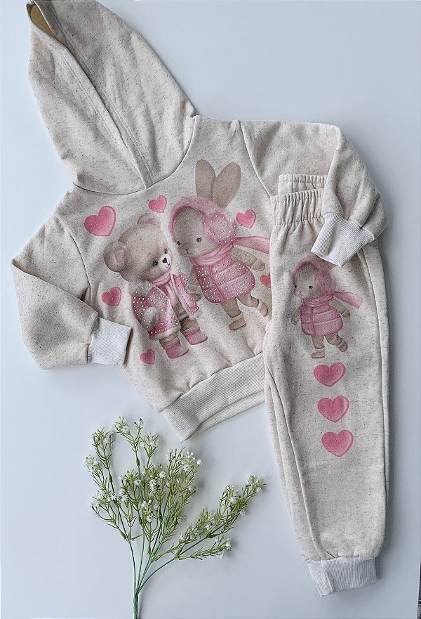 Conjunto Blusão e Calça Natural Off Cinti