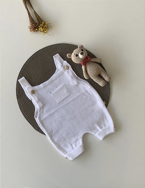 Romper de Tricô Bolsinho Branco