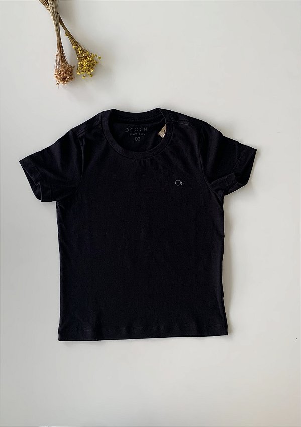 Camiseta Infantil Básica Preta Ogochi