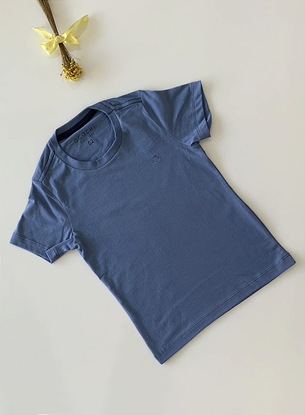 Camiseta Infantil MC Casual Slim Azul Ogochi
