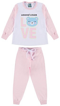 Conjunto Pijama Love Rosa Que Brilha no Escuro