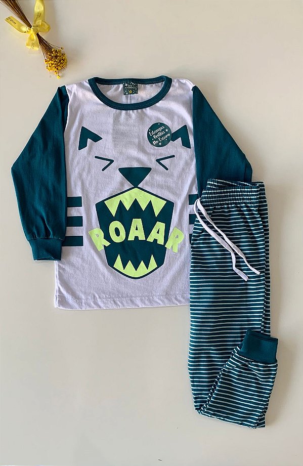 Conjunto Pijama Roar que Brilha no Escuro Branco