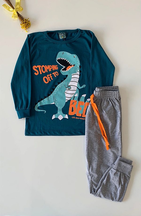 Conjunto Pijama Dino Verde Esmeralda