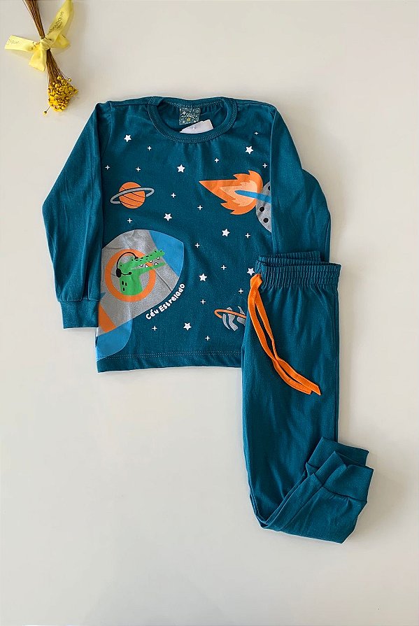 Conjunto Pijama Space Verde Esmeralda