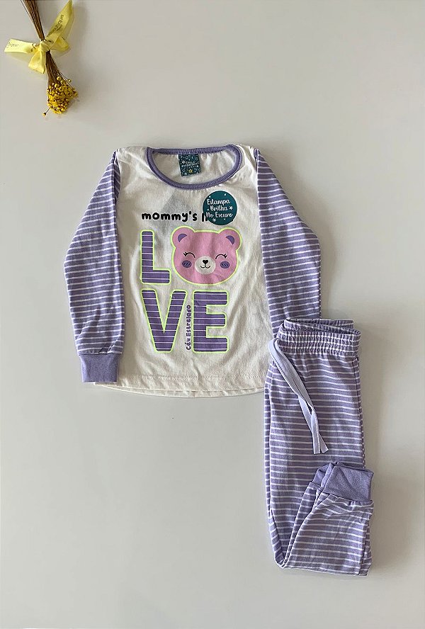 Conjunto Pijama Love Que Brilha no Escuro