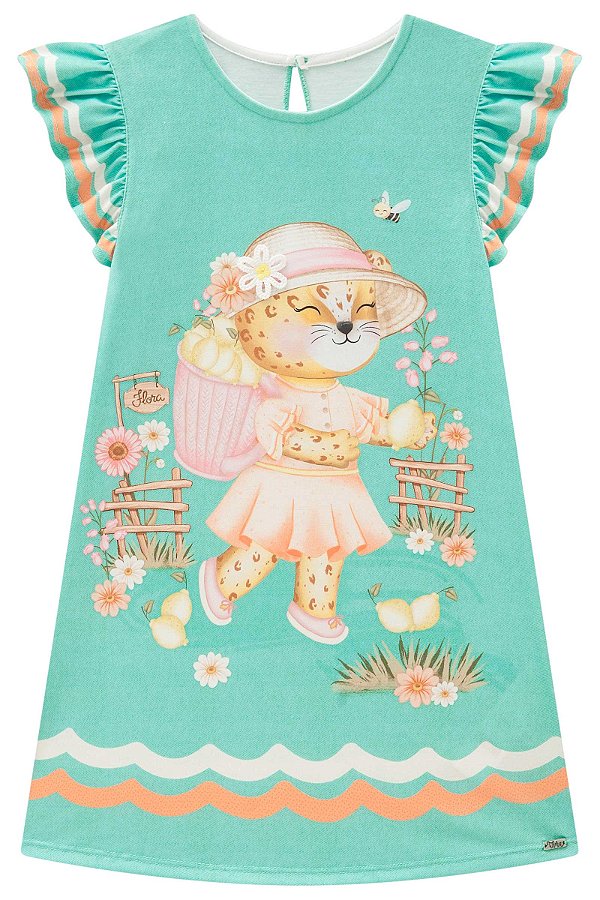 Vestido Fresh Verde Onça Flora Infanti