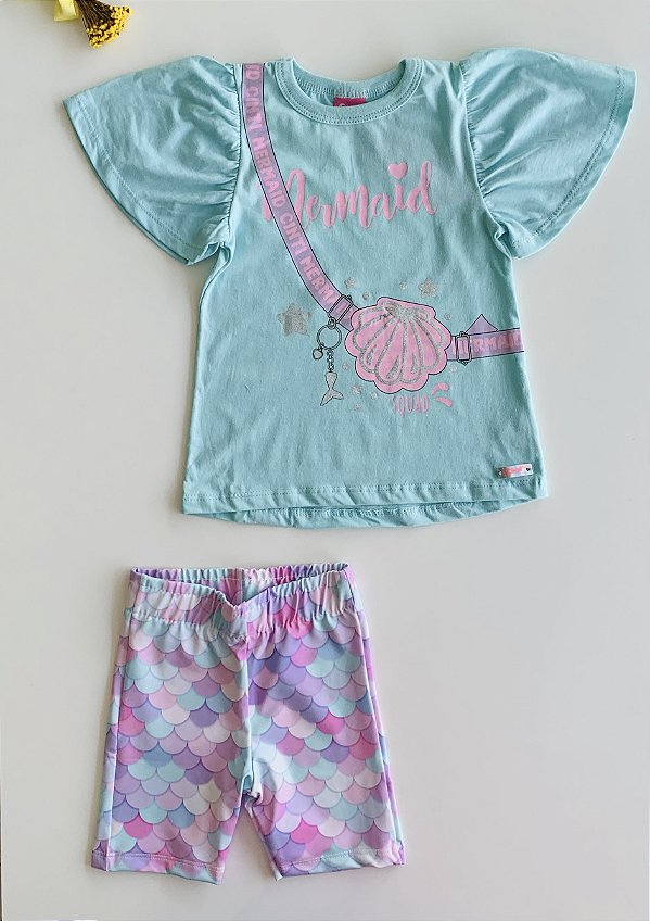 Conjunto Blusa e Bermuda Ciclista Tifanny Mermaid Cinti
