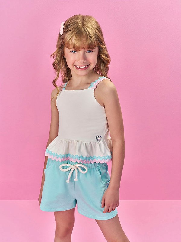 Conjunto Blusa e Short Off Alças Collor Cinti