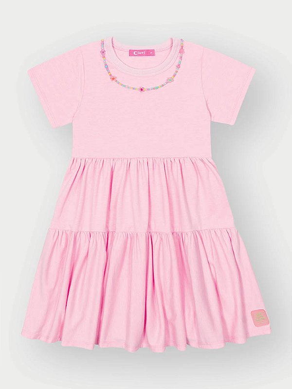 Vestido Rosa Barbie Colar Cinti