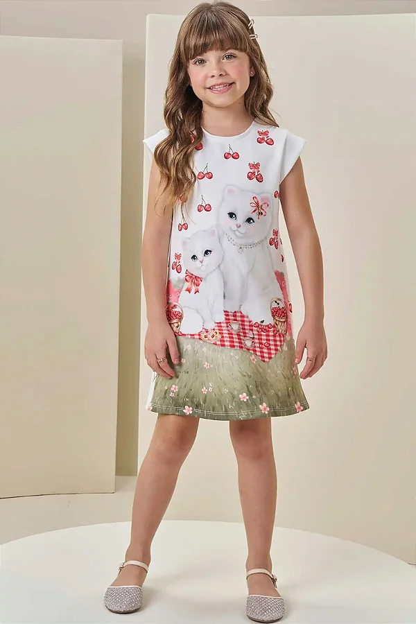 Vestido Cerejas Cat Infanti