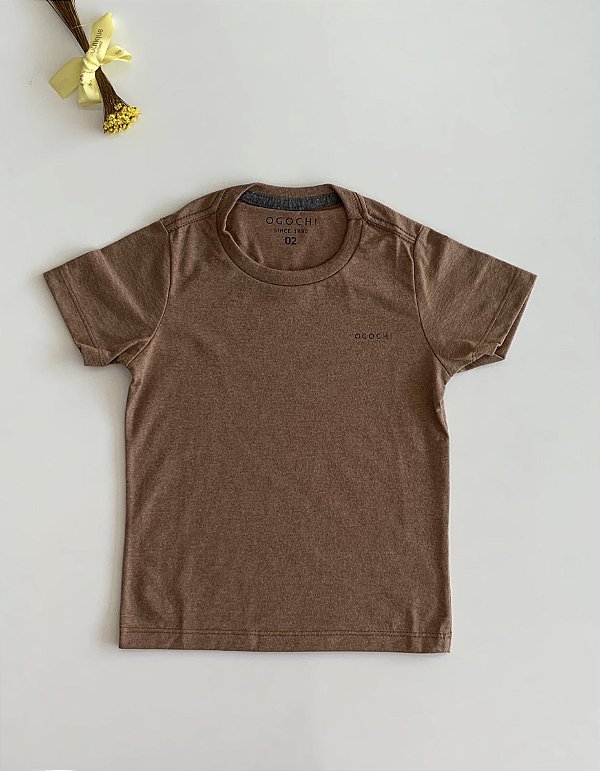 Camiseta Infantil Essencial Slim Marrom Ogochi