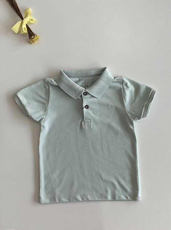 Camiseta Gola Polo Verde Agua slim Pique Ogochi