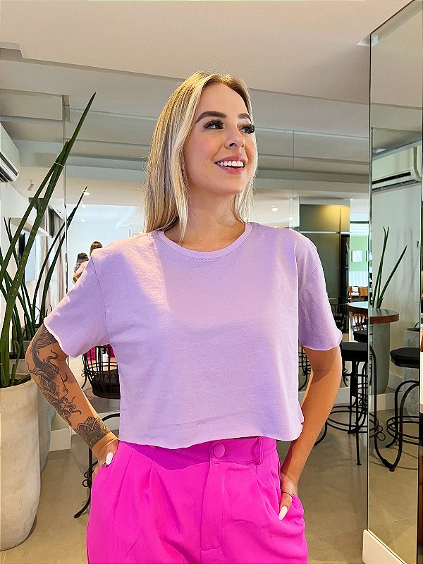 Cropped Nana Costa Basic Lilás