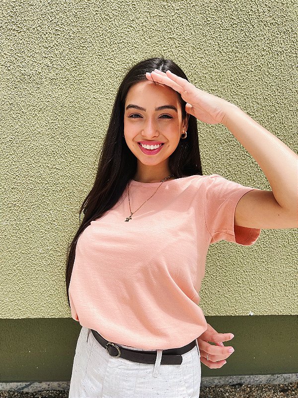 T-shirt Nana Costa Basic Salmao Claro