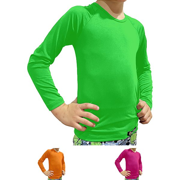 Camiseta Segunda Pele Adstore Premium Infantil Neon