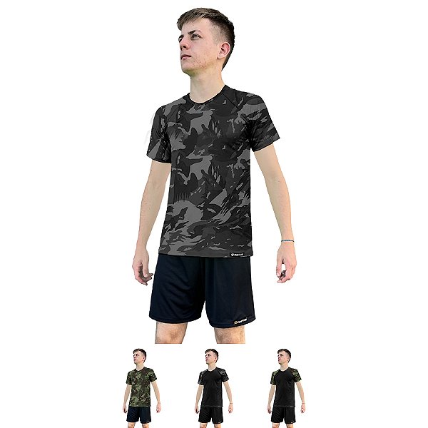 Conjunto Camiseta e Shorts Adstore Premium Masculino Camuflado