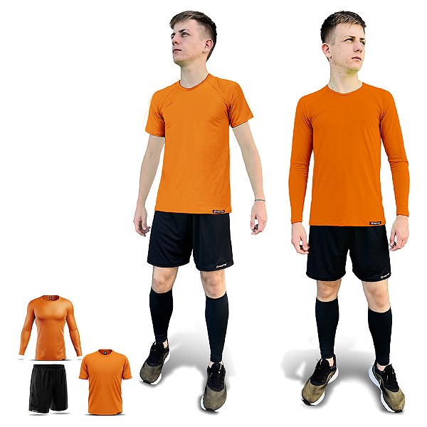 Conjunto 2 Camisetas Segunda Pele e Shorts Adstore Premium Masculino Neon