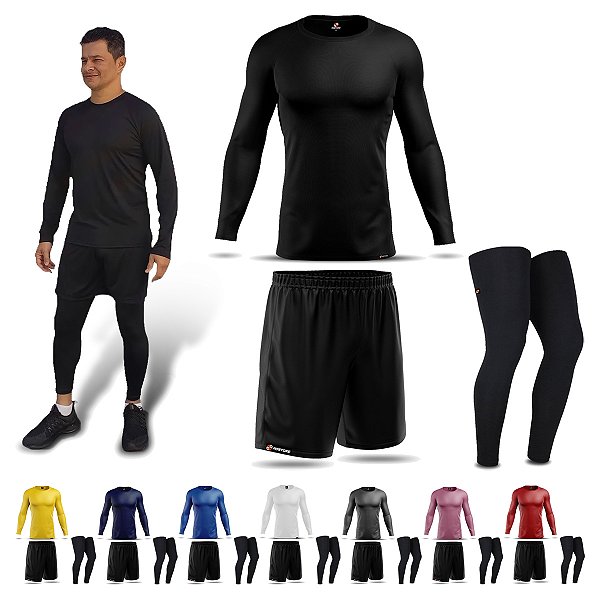 Conjunto Camisa Segunda Pele Shorts Pernito Adstore Premium Masculino
