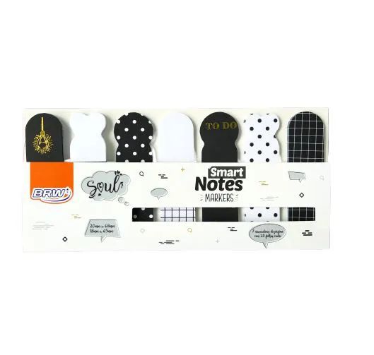 Marcador de Página Smart Notes Markers Black 18x65/20x68mm 07 Marcadores de 20 Folhas - Brw