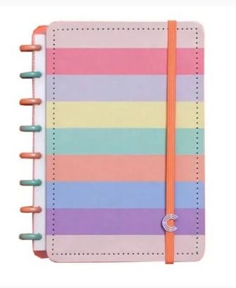 Caderno Inteligente A5 Arco Iris Pastel com 80 Folhas - Caderno Inteligente