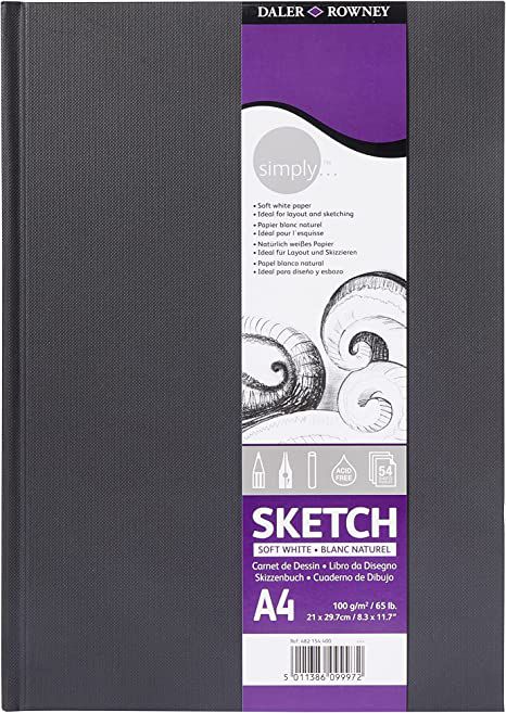 Sketchbook A4 Daler Rowney Simply 100g com 54 folhas - Canson