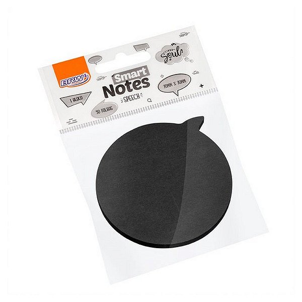 Bloco Smart Notes Speech Balão Preto 70x70mm com 50 Folhas - Brw