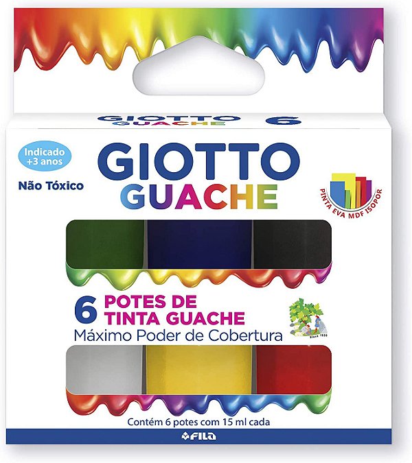 Tempera Guache com 06 cores 15ml - Giotto