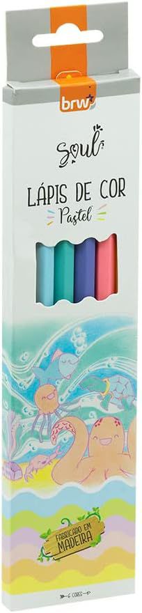Lápis de Cor Tons Pastel com 06 Cores - Brw