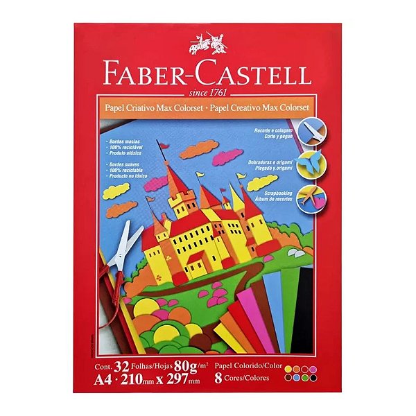 Bloco A4 Criativo Max Colorset 80g com 32 folhas - Faber Castell