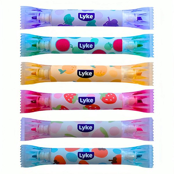 Caneta Marca Texto Cheirinho com 2 Pontas Cores - Lyke