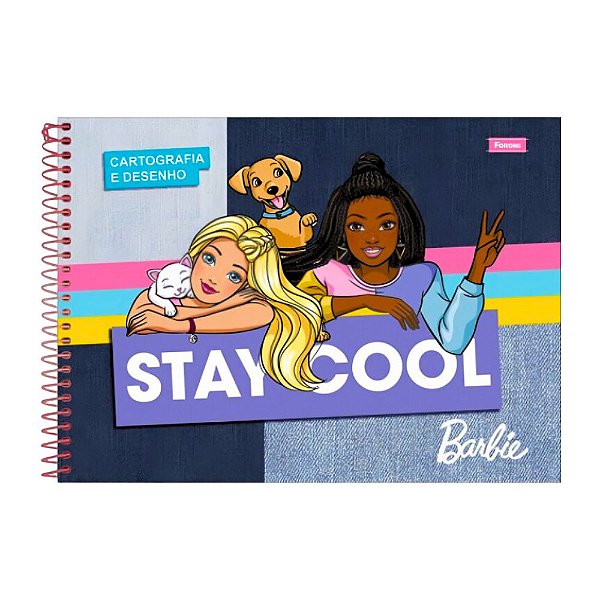 Caderno de Desenho Barbie Capa Dura com 80 Folhas - Foroni