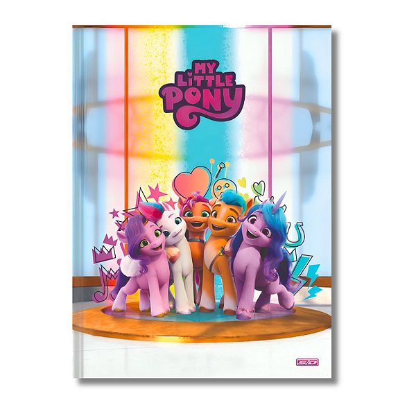 Caderno Brochura 1/4 My Little Pony Capa Dura com 80 Folhas - São Domingos