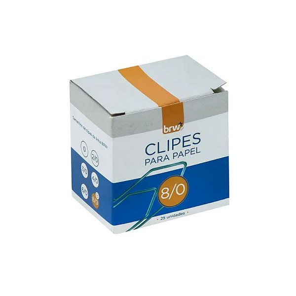 Clips para Papel 8/0 com 25 Unidades - Brw