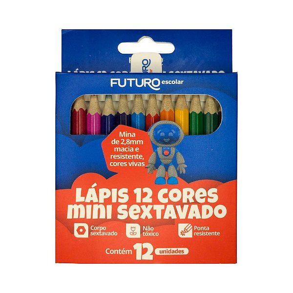 Lápis de Cor 12 Cores Mini - Futuro
