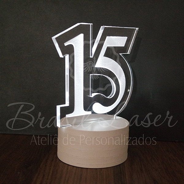 1 Numero Pequeno Luminaria 3d Led Decoração Festa Nome