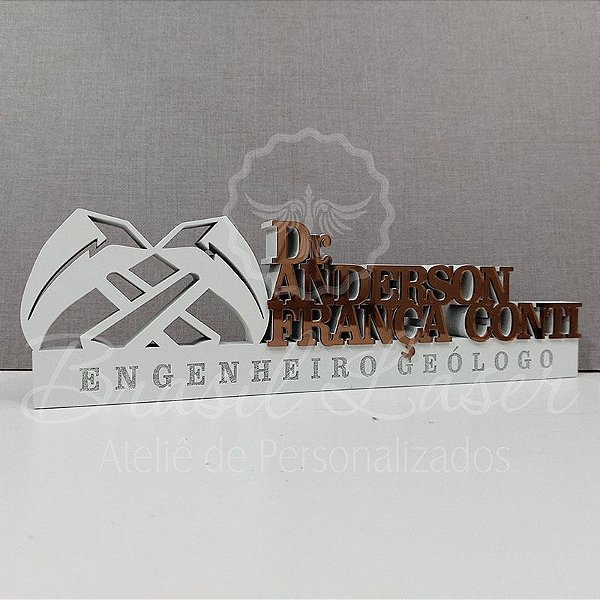 Decoração 3D Profissão para Engenheiro Geólogo / Engenharia Geologia com Nome Personalizado