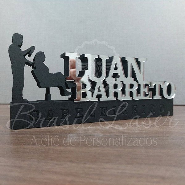 Decoração 3D Profissão para Cabeleireiro / Cabeleireira / Salão com Nome Personalizado