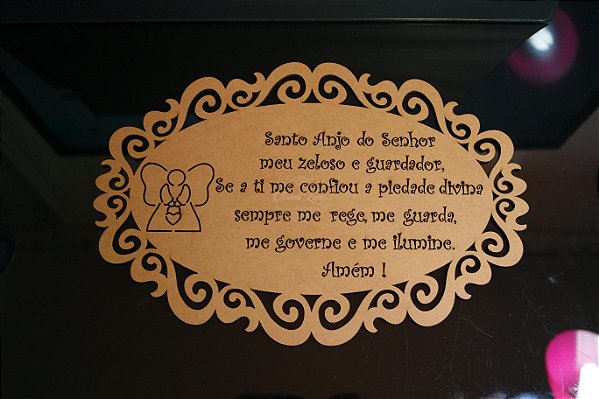 Placa com a Oração do Anjo da Guarda