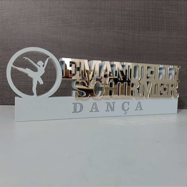 Decoração 3D Profissão para professora de ballet / Dança / Bailarina com Nome Personalizado