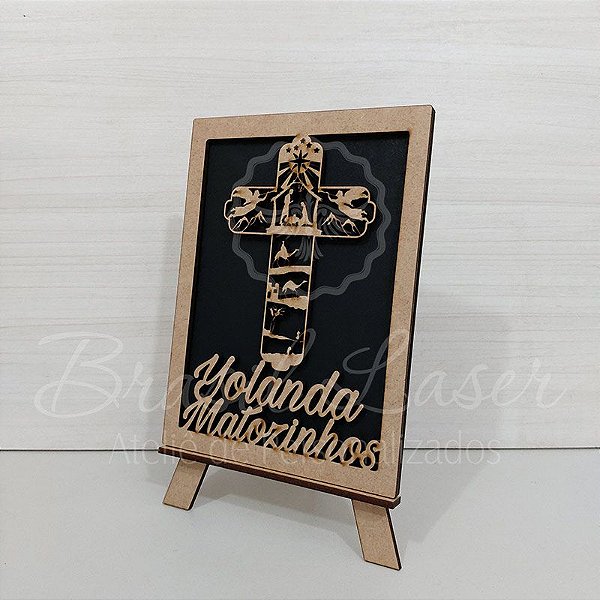 Mini Quadrinhos Personalizados com Tripé - Modelo: Presépio na Cruz