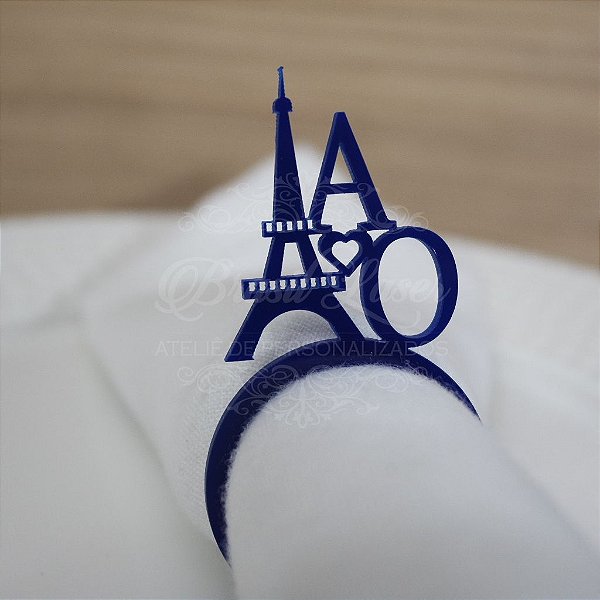 1 Porta Guardanapo Paris Torre Eiffel em Acrílico Personalizado - Escolha a Cor dentro do Anúncio - #Quantidade Mínima: 20 unidades iguais#
