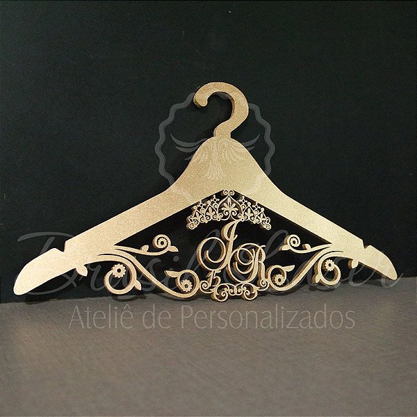 Cabide com Brasão - Personalizado com as Iniciais dos Noivos Casamento ou Debutante