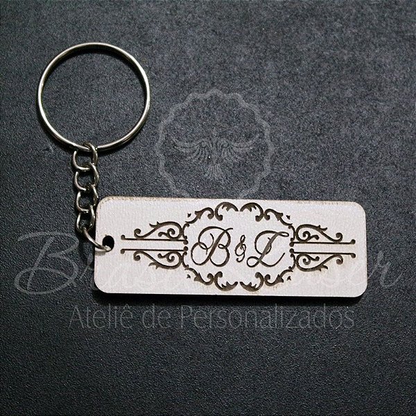 1 Chaveiro Personalizado para Lembrança de Casamento com Gravação a laser (Minimo 20 unidades por pedido) - Selecionar Material/cor dentro do anuncio