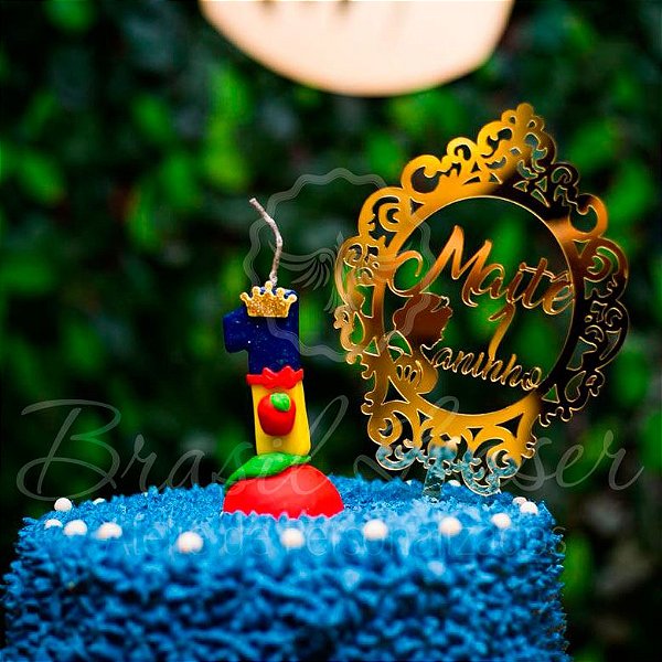 Topo de Bolo Topper de Bolo Personalizado Princesas Disney